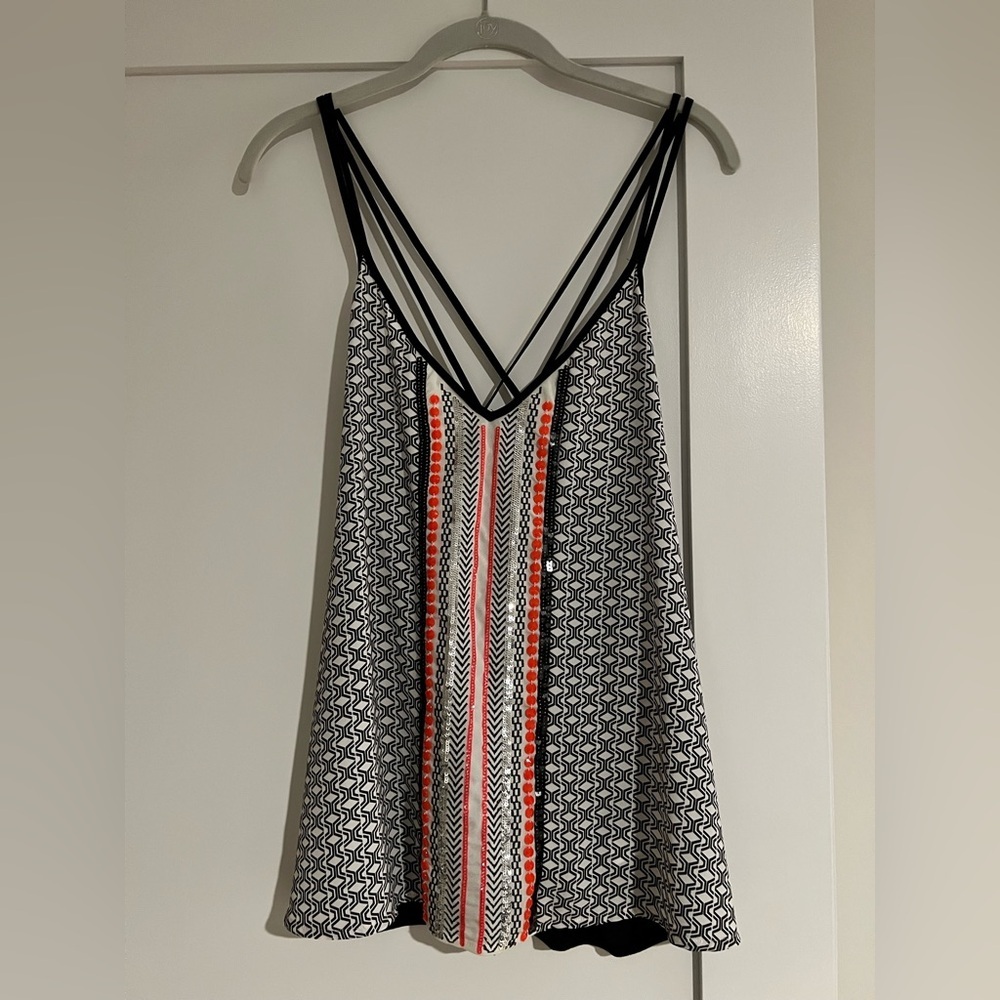 Express Black and White Patterned Camisole